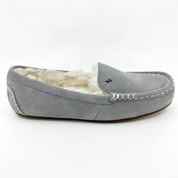 Koolaburra by UGG Lezly Wild Dove Gray Womens Suede Faux Fur Moccasin Slippers - Picture 2 of 16